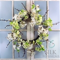 Spring Blossom Wreath 24 in. dia. white green