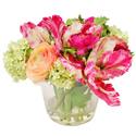 Spring Mix Arrangement in Glass Vase 10"