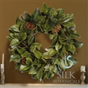 Magnolia Wreath with Pine Cones 24 in.
